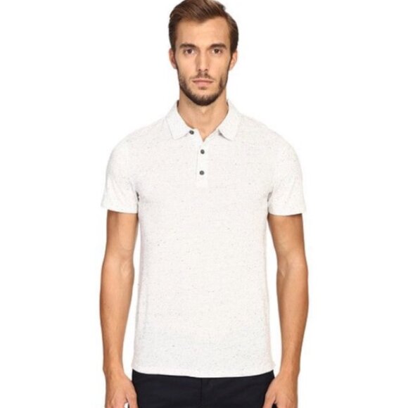 VINCE Men's Mix Stitch Polo in Light Heather Gray XL - Picture 1 of 14